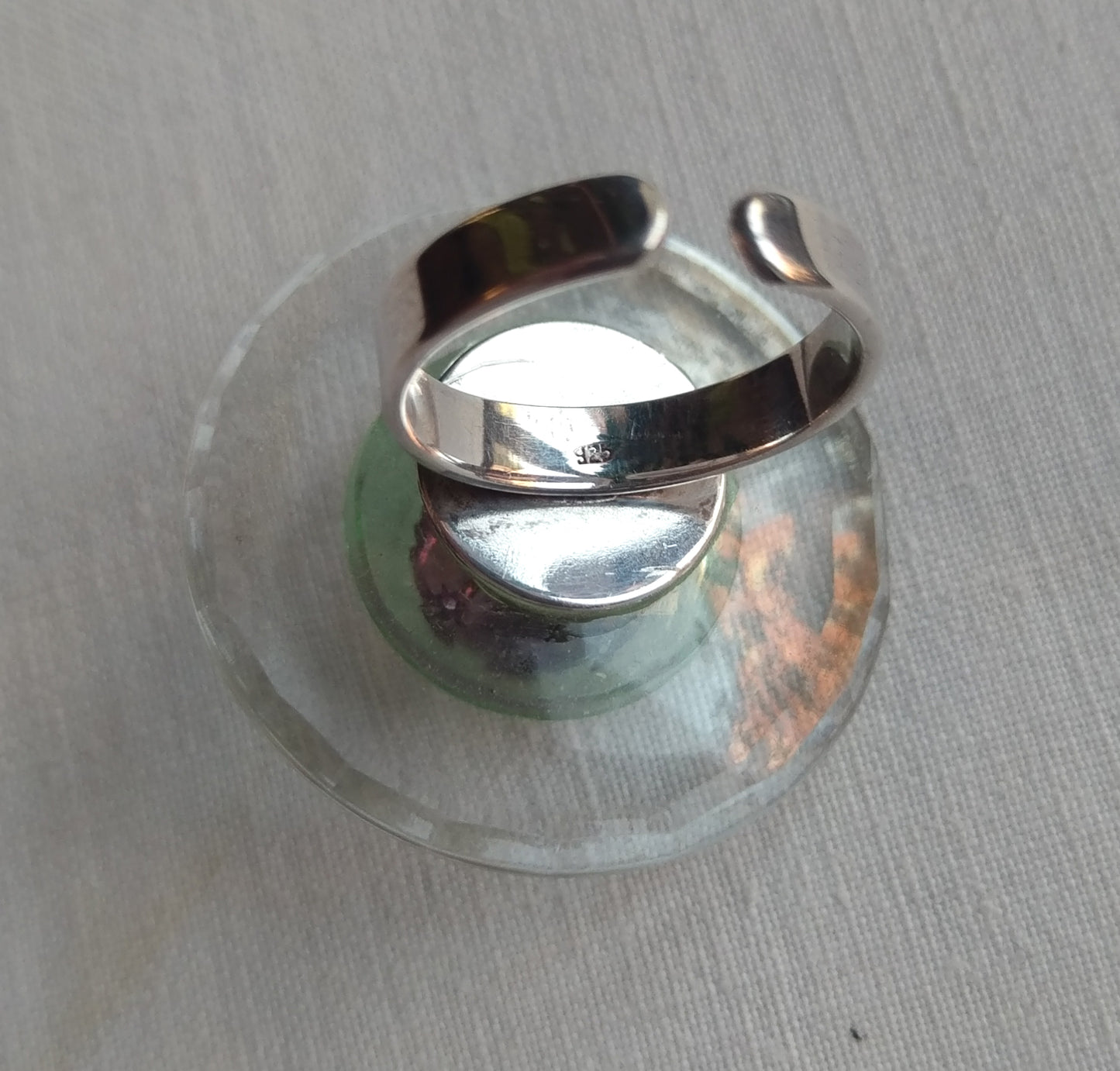 Art.No. 30501-0002 Transparent Glass Button Ring